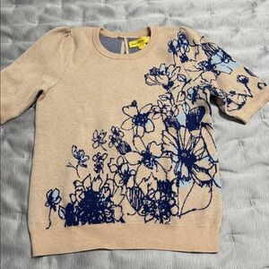 SOLD!! Sonal Nathwani Harmon Jacquard Sweater Tee x Maeve Anthropologie Size M